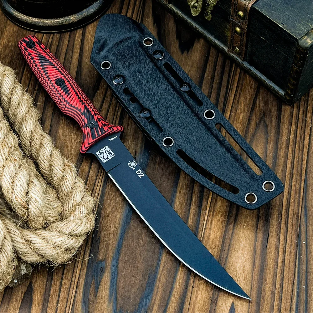 Bushcraft Knife Fixed - Cuchillos Utilitarios de Acero D2, Cuchillo