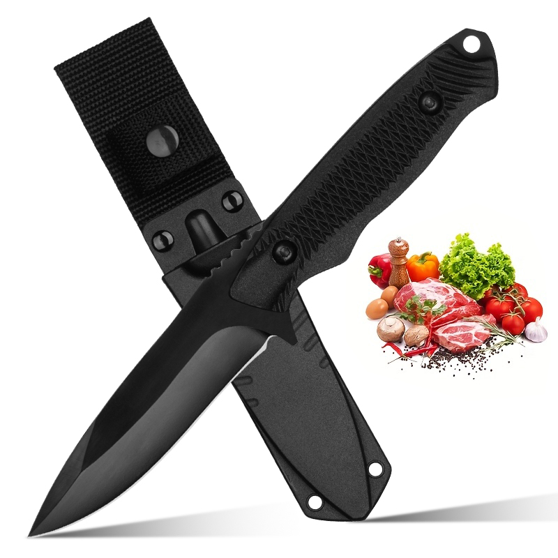Cuchillo de hoja fija negro, a - Bushcraft Knife Fixed reseña y precio